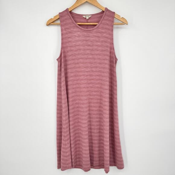Madewell Highpoint Tank Dress in Chapin Stripe Sz Large Weathered Berry - Picture 8 of 13